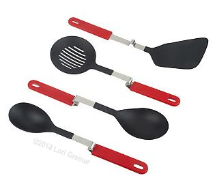 4 Red Handle No Mess Cooking Utensils