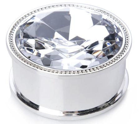 Silver Safekeeper™ Anti-Tarnish Lined Jewelry Box With Crystal Gem