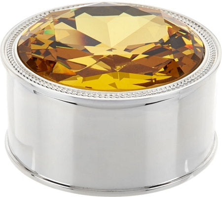 Silver Safekeeper™ Anti-Tarnish Lined Jewelry Box With Crystal Gem