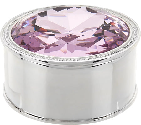 Jewelry Box With Crystal Gem Top - Morganite
